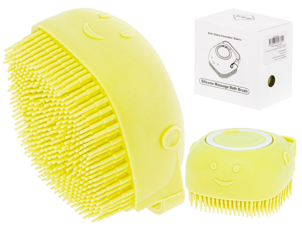 perie din silicon cu dozator de sampon pentru spalare caini sau pisici, 7,5 x 7,5 cm, culoare galben 1 Perie din silicon cu dozator de sampon pentru spalare caini sau pisici, 7,5 x 7,5 cm, culoare galben