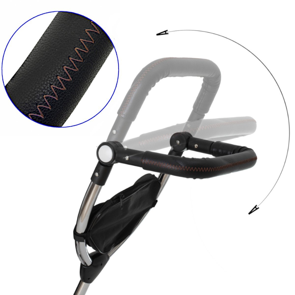 Tricicleta 3in1 105x52x94 cm, sezut rotativ 360°, roti fara aer, copertina reglabila, gri 2 Tricicleta 3in1 105x52x94 cm, sezut rotativ 360°, roti fara aer, copertina reglabila, gri - imagine 2