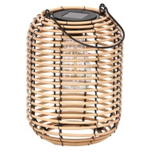 Felinar solar metalic decorativ pentru gradina, 24 cm, bej