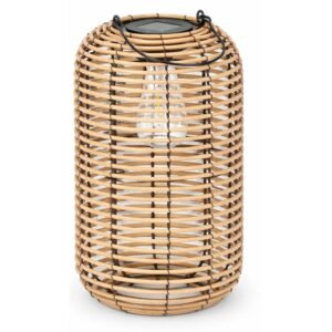 Felinar solar metalic decorativ pentru gradina, 32 cm, bej