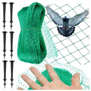 Plasa anti pasari pentru pomi fructiferi si vita de vie, ochiuri 20×20 mm, polipropilena, 5×10 m, verde