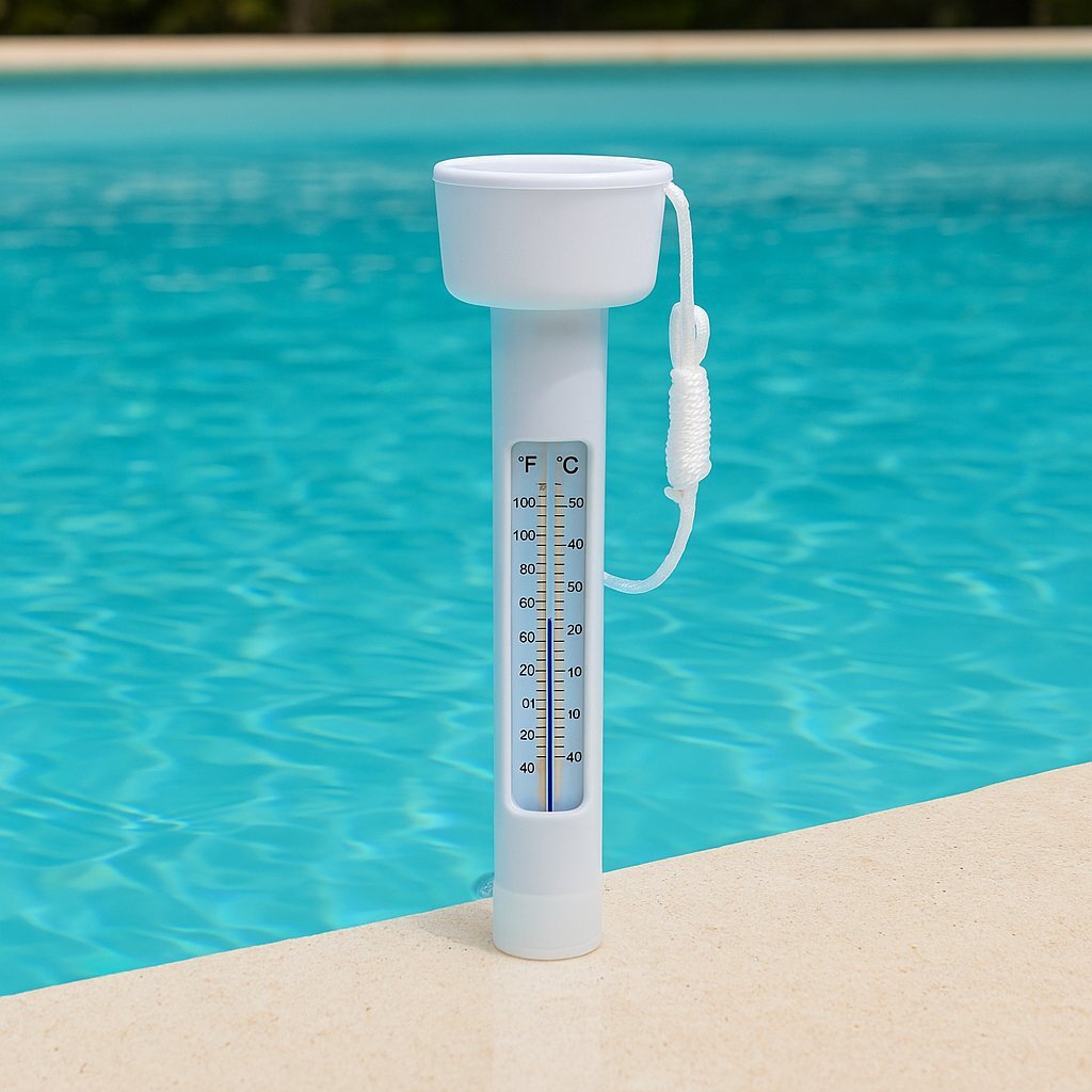 termometru plutitor pentru piscina, cu snur de prindere si scala dubla, 18,5 cm, alb 3 Termometru plutitor pentru piscina, cu snur de prindere si scala dubla, 18,5 cm, alb - imagine 3
