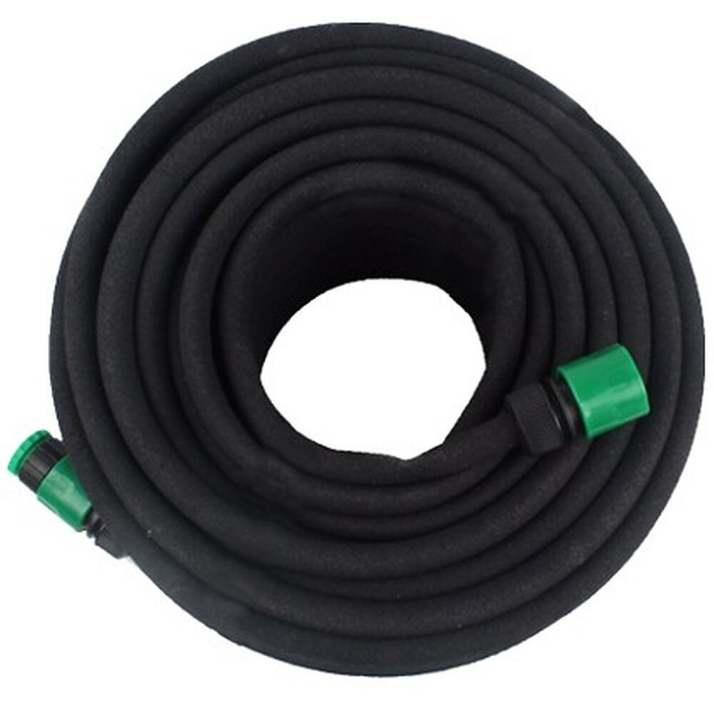 Furtun irigare prin picurare pentru gradina, cauciuc flexibil, 15 m, diametru 12,5 mm, negru