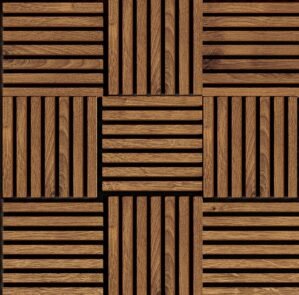 Modul riflaj MDF decorativ LDA PREMIUM de tip panou acustic, Stejar Royal, 30×30 cm