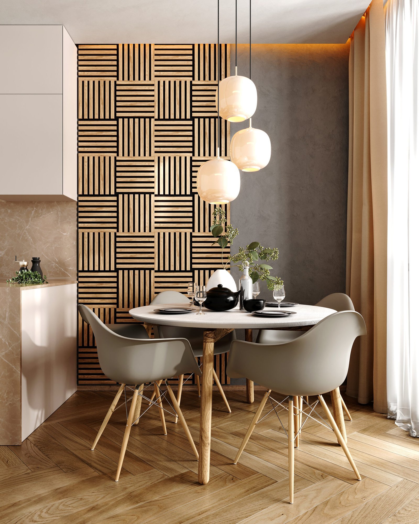 Modul riflaj MDF decorativ LDA PREMIUM de tip panou acustic, Stejar Saragossa, 30x30 cm 4 Modul riflaj MDF decorativ LDA PREMIUM de tip panou acustic, Stejar Saragossa, 30x30 cm - imagine 4