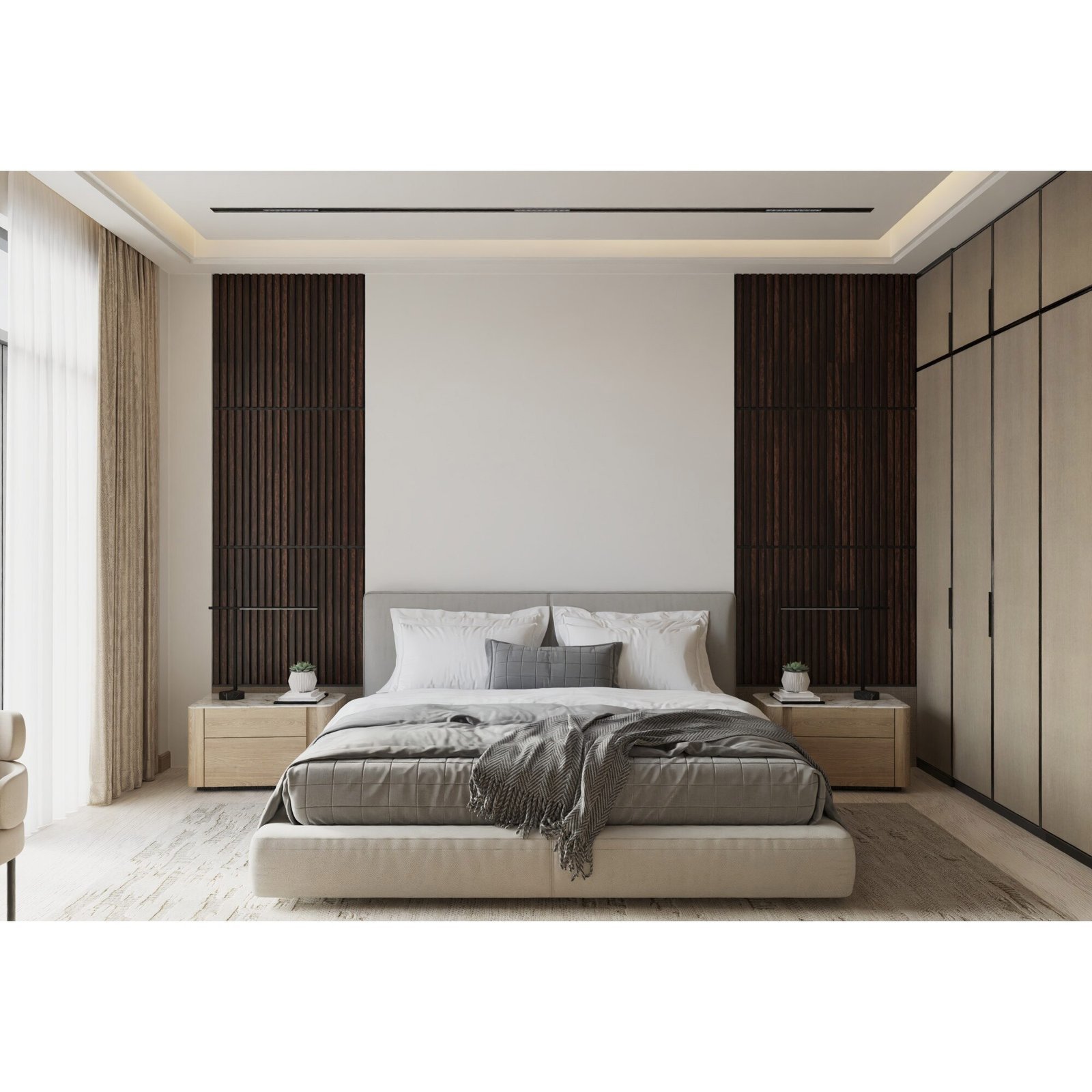 Riflaj MDF decorativ LDA PREMIUM de tip Panou Acustic, Stejar Maro inchis, 260x40 cm 2 Riflaj MDF decorativ LDA PREMIUM de tip Panou Acustic, Stejar Maro inchis, 260x40 cm - imagine 2