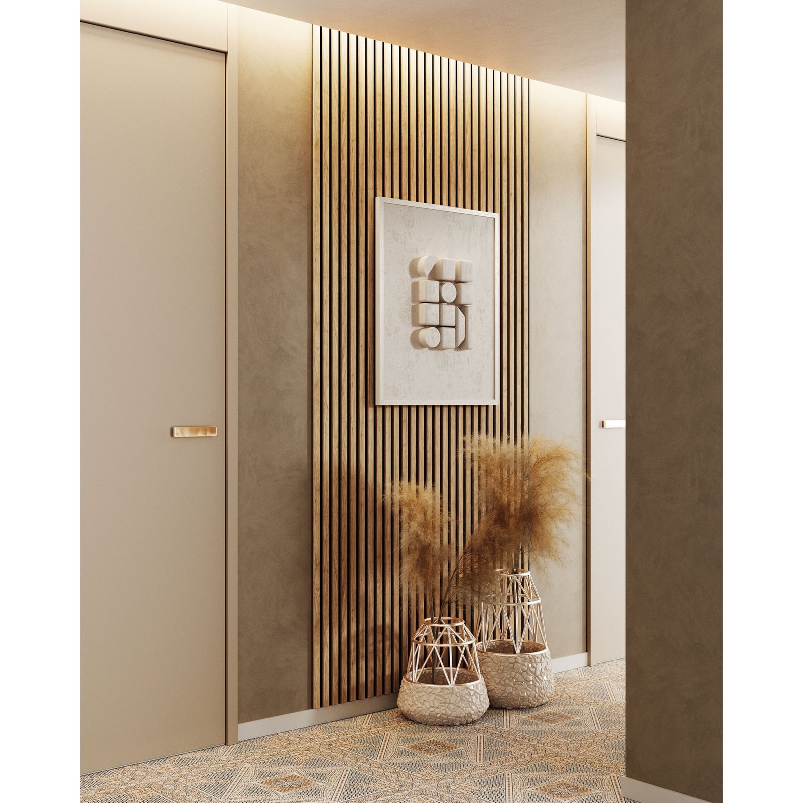 Riflaj MDF decorativ LDA PREMIUM de tip Panou Acustic, Stejar Sonoma, 260x40 cm 3 Riflaj MDF decorativ LDA PREMIUM de tip Panou Acustic, Stejar Sonoma, 260x40 cm - imagine 3