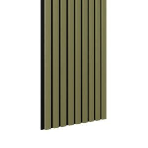 Riflaj MDF decorativ LDA PREMIUM de tip Panou Acustic, Verde Masliniu, 260×40 cm