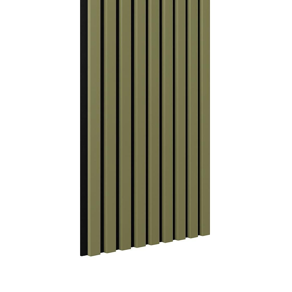 Riflaj MDF decorativ LDA PREMIUM de tip Panou Acustic, Verde Masliniu, 260x40 cm 1 Riflaj MDF decorativ LDA PREMIUM de tip Panou Acustic, Verde Masliniu, 260x40 cm