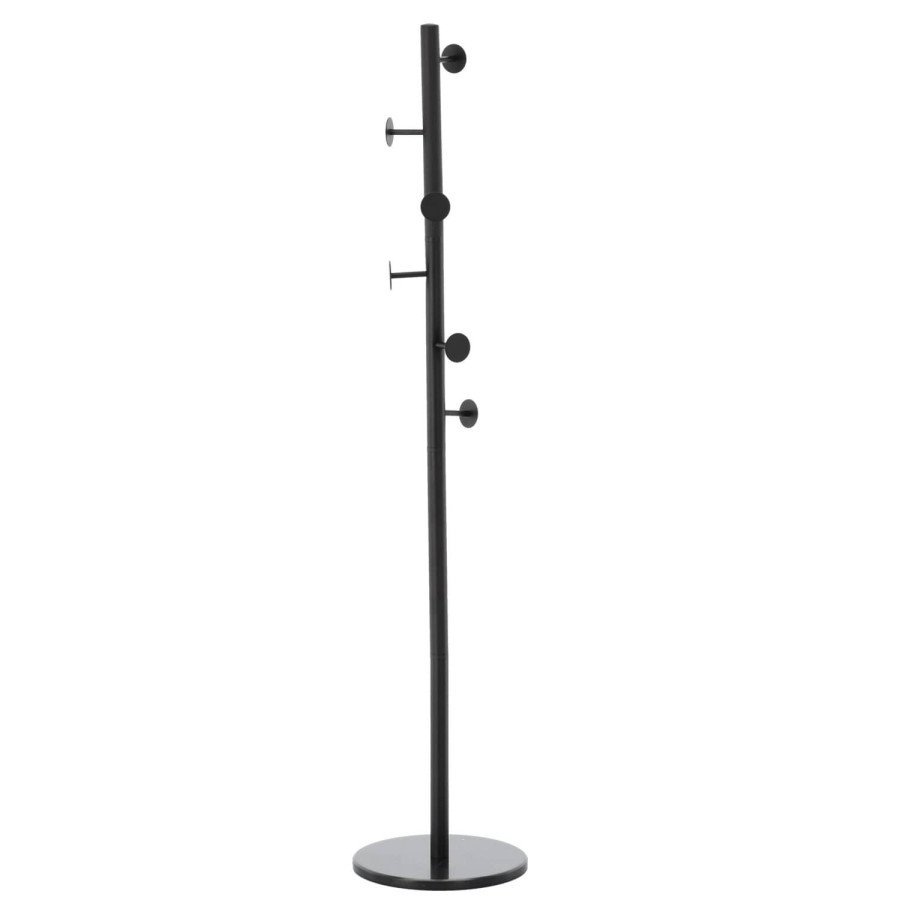 Cuier hol metalic 174 cm, design minimalist, negru