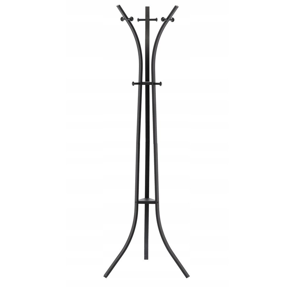 Cuier hol metalic 170 cm, design minimalist, negru