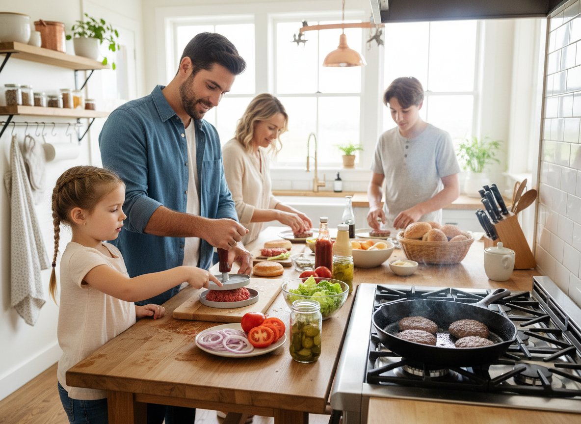 Presa pentru burgeri din aluminiu cu maner din lemn, 12x7 cm, gri 7 Presa pentru burgeri din aluminiu cu maner din lemn, 12x7 cm, gri - imagine 7