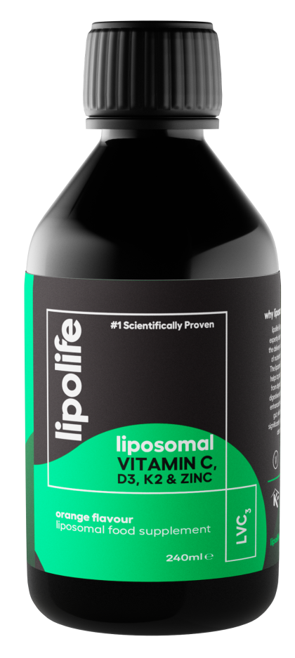 LVC3 - Vitamina C, D3, K2 plus Zinc lipozomala 240ml Lipolife