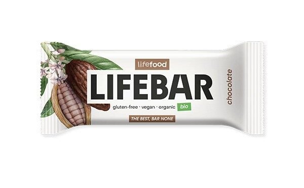 Lifebar baton cu ciocolata, raw, bio, 40g