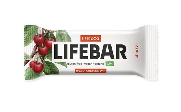 Lifebar baton cu cirese, raw, bio, 40g