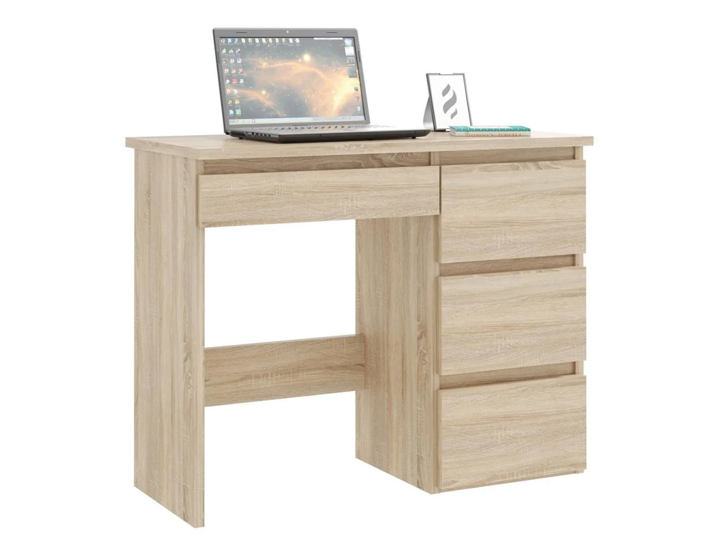 birou calculator beta 3 cu 4 sertare, 94x43x75 cm, finisaj sonoma 2 Birou calculator Beta 3 cu 4 sertare, 94x43x75 cm, finisaj sonoma - imagine 2