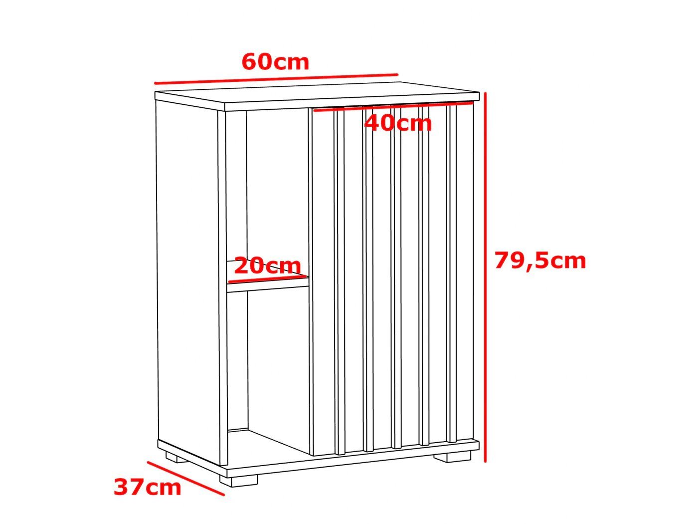comoda montana 60 1d cu usa si 2 rafturi, 60x37x80 cm, craft si negru 2 Comoda Montana 60 1D cu usa si 2 rafturi, 60x37x80 cm, craft si negru - imagine 2