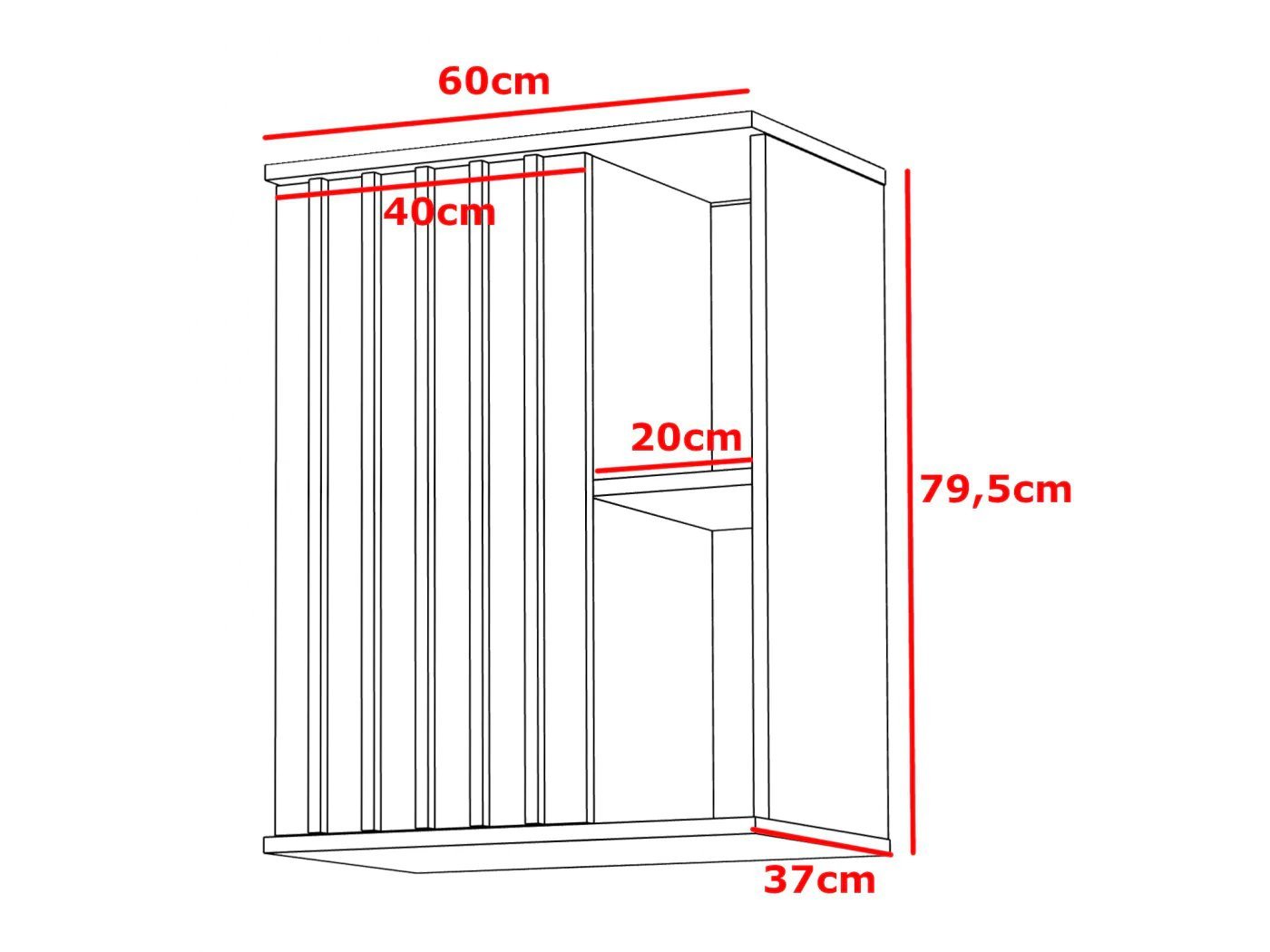 dulap suspendat 60x37x80 cm cu 1 usa si rafturi, stil loft, finisaj craft/negru 2 Dulap suspendat 60x37x80 cm cu 1 usa si rafturi, stil loft, finisaj craft/negru - imagine 2