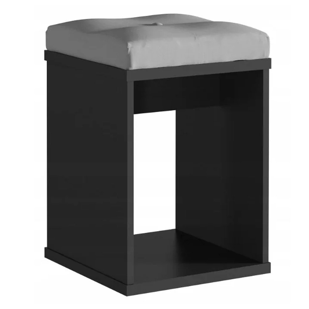 taburet pentru masuta de toaleta cu sezut confortabil, 30x30x42 cm, negru 2 Taburet pentru masuta de toaleta cu sezut confortabil, 30x30x42 cm, negru - imagine 2