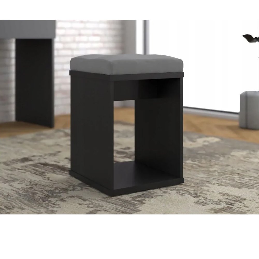 taburet pentru masuta de toaleta cu sezut confortabil, 30x30x42 cm, negru 4 Taburet pentru masuta de toaleta cu sezut confortabil, 30x30x42 cm, negru - imagine 4