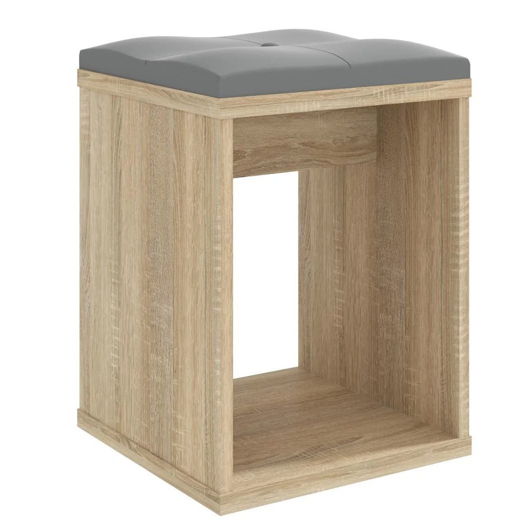 taburet pentru masuta de toaleta cu sezut confortabil, 30x30x42 cm, stejar 3 Taburet pentru masuta de toaleta cu sezut confortabil, 30x30x42 cm, stejar - imagine 3