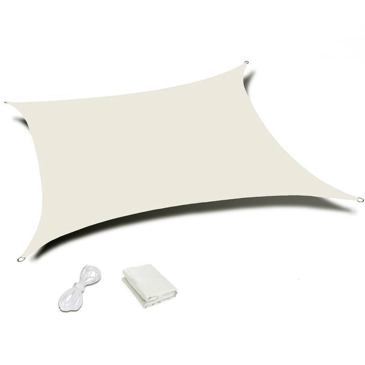 Prelata solara patrata 400×400 cm, impermeabila, protectie UV, poliester 180g/mp, bej