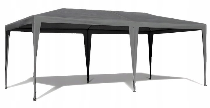cort de gradina 300x600 cm, 6 pereti detasabili cu ferestre si usa, structura metalica, pe impermeabil, gri 4 Cort de gradina 300x600 cm, 6 pereti detasabili cu ferestre si usa, structura metalica, PE impermeabil, gri - imagine 4