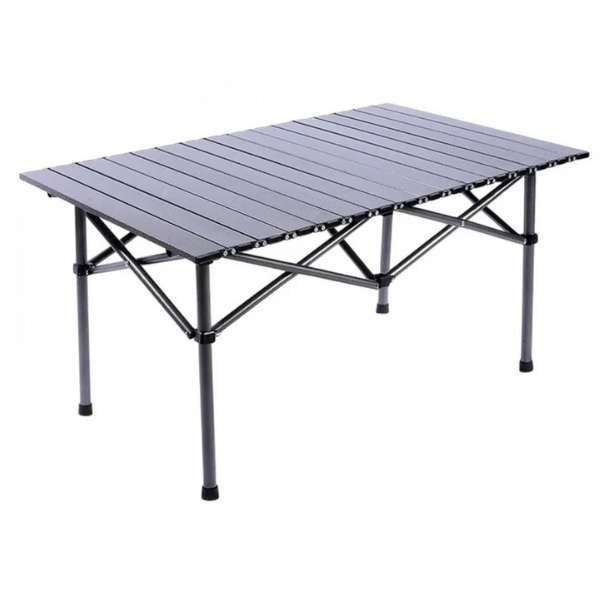Masa Pliabil Mercaton, pentru Gradina sau Caming, Plastic HDPE, Impermeabila, 95x56x50 cm, Gri