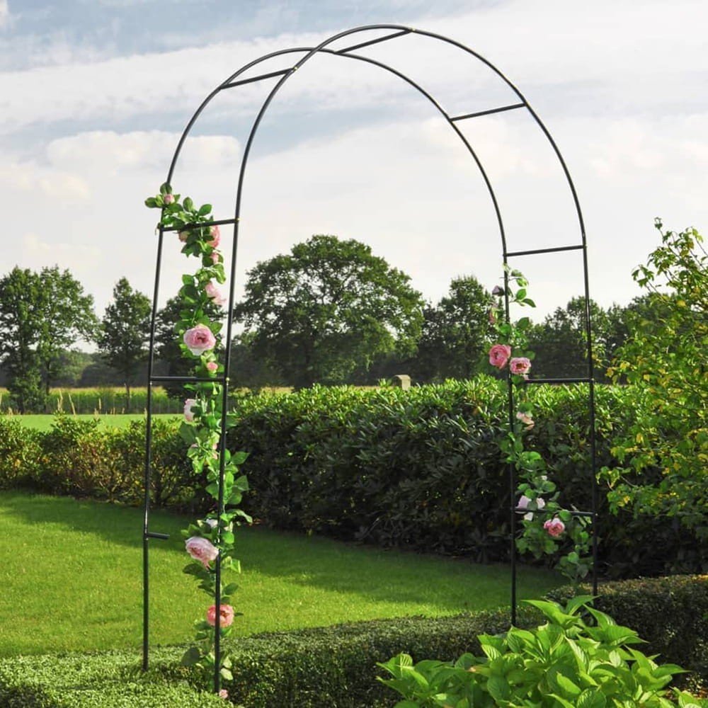 pergola gradina pentru plante cataratoare cu ancore montaj, structura otel, 140x38x240 cm, verde 1 Pergola gradina pentru plante cataratoare cu ancore montaj, structura otel, 140x38x240 cm, verde