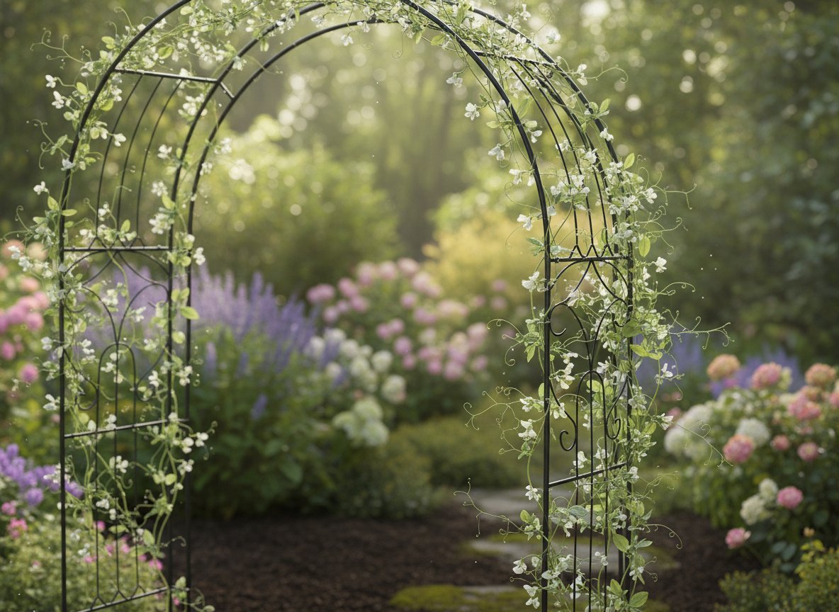 pergola gradina pentru plante cataratoare, structura din otel, 145x38x240 cm, verde 4 Pergola gradina pentru plante cataratoare, structura din otel, 145x38x240 cm, verde - imagine 4