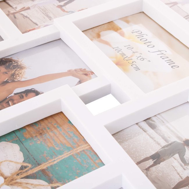 Rama foto de perete, colaj de 10 fotografii, 48x53cm, alb 3 Rama foto de perete, colaj de 10 fotografii, 48x53cm, alb - imagine 3