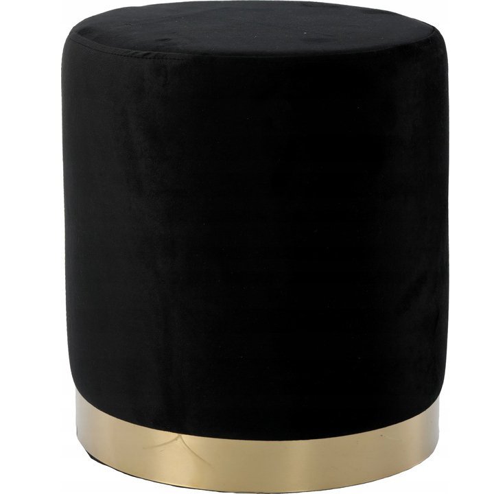 Taburet rotund, tapitat cu stofa, sarcina 100 kg, 35×40 cm, negru
