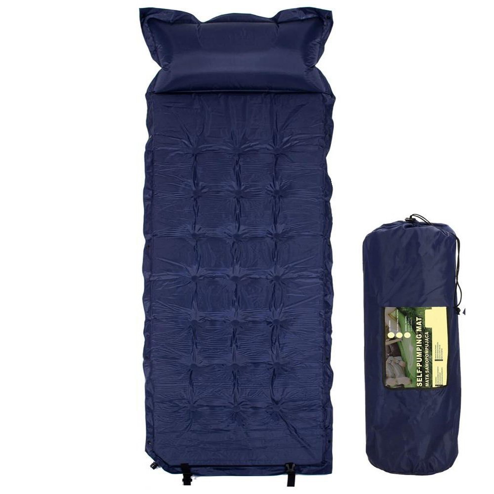 saltea plabila cu perna din spuma poliuretanica, cu autoumflare, 193x68x3.5cm, bleumarin 1 Saltea plabila cu perna din spuma poliuretanica, cu autoumflare, 193x68x3.5cm, bleumarin