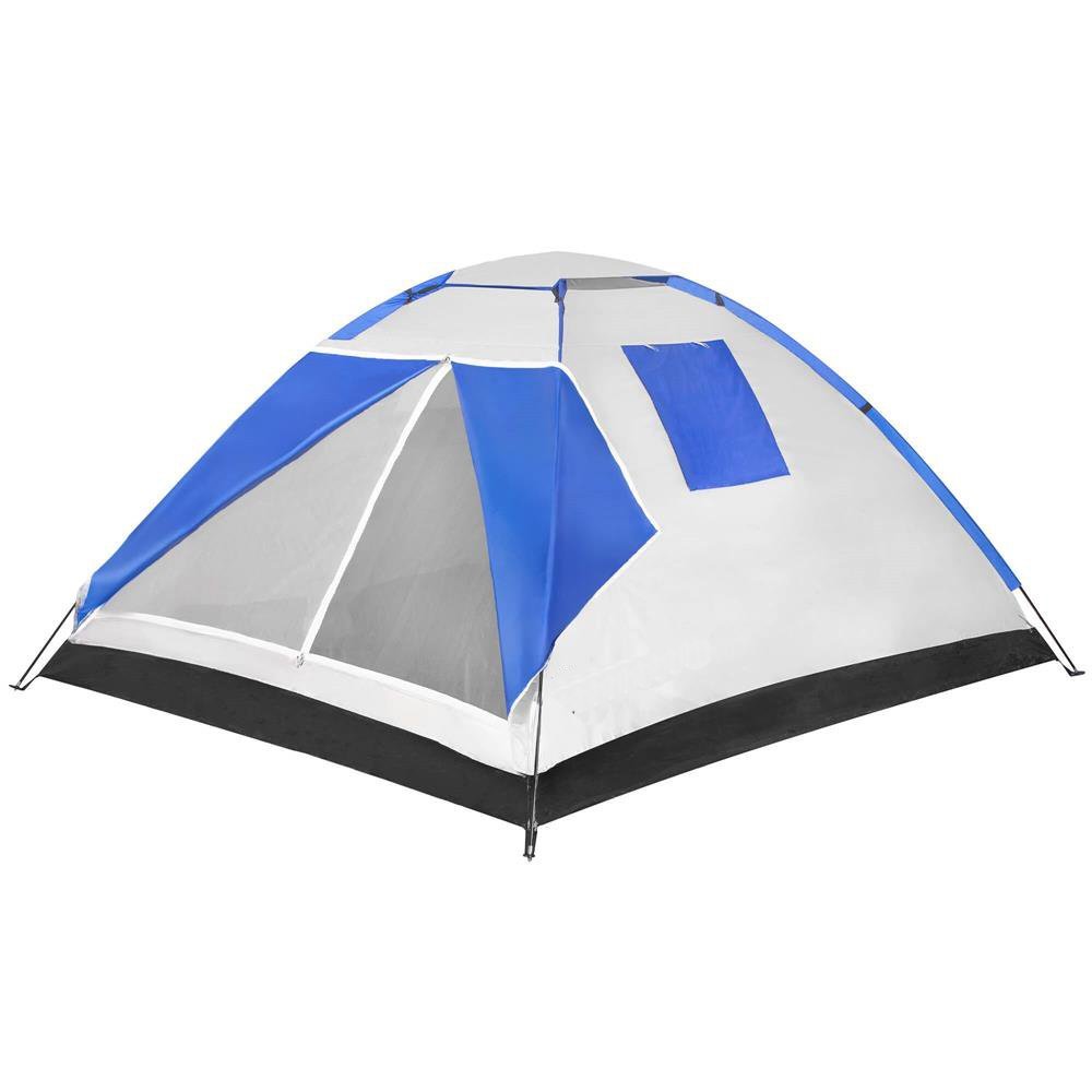 Cort plaja sau camping, impemeabil, cu protectie UV, 4 locuri, 210x240x130cm, gri albastru