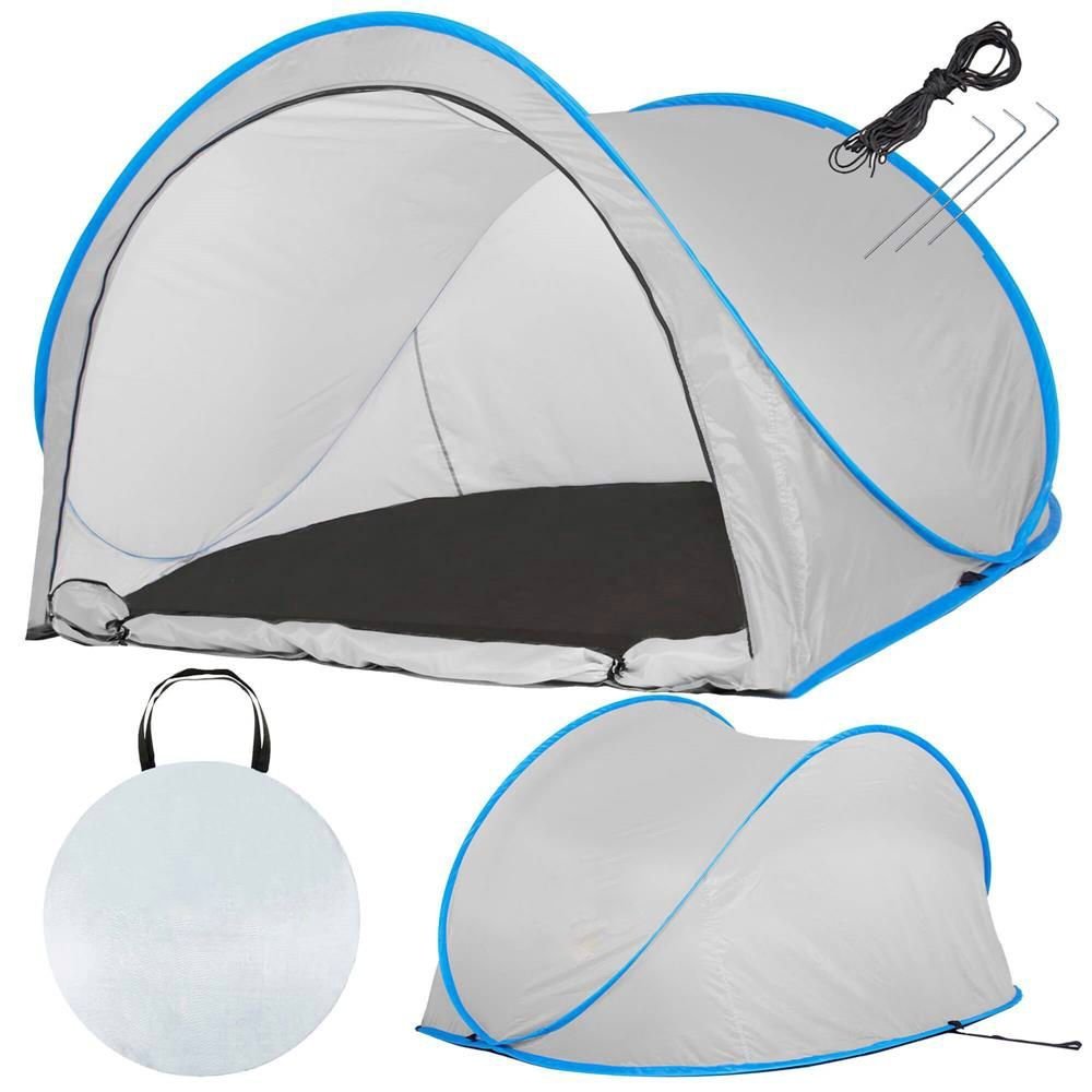 cort plaja si picnic semi-deschis sersimo, protectie uv, 200x120x110cm, gri 3 Cort plaja si picnic semi-deschis Sersimo, protectie UV, 200x120x110cm, gri - imagine 3