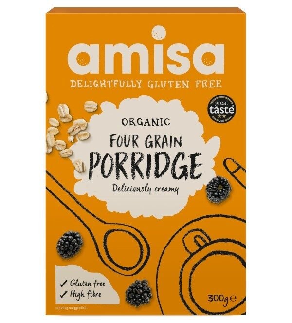Porridge din 4 cereale fara gluten bio 300g Amisa