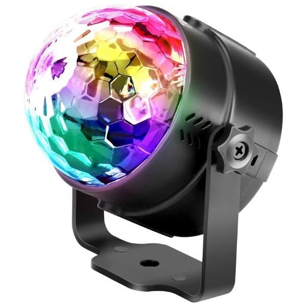 Proiector Disco LED Mercaton, RGB, Senzori de Sunet, 7 Moduri de iluminare, 9 x 8,5 cm