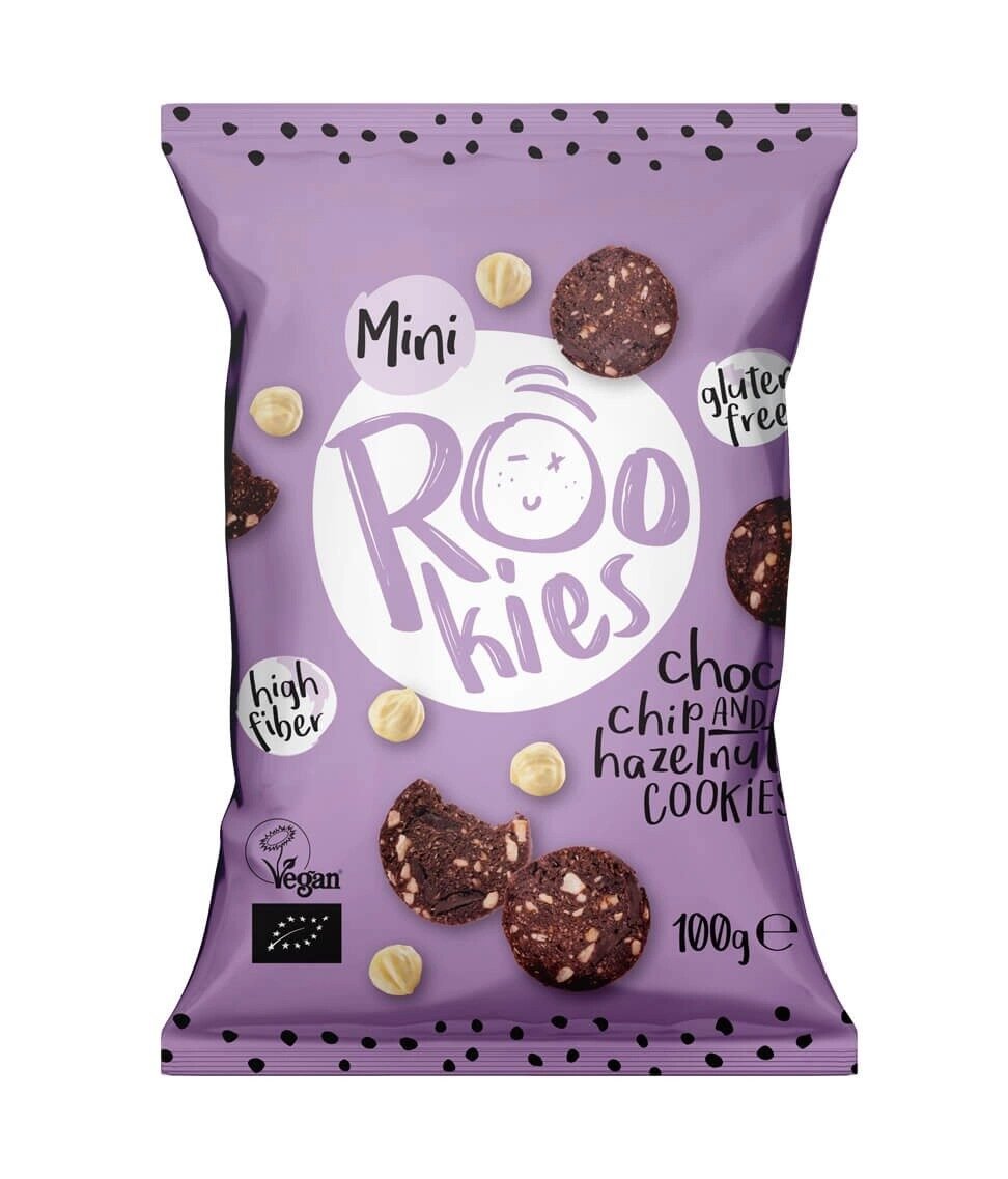 ROOKIES - mini cookies cu ciocolata si alune bio 100g