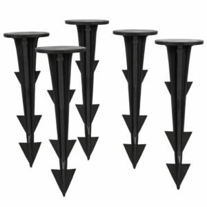 Set 50 cuie plastic fixare folii, tip ancora harpon, 120 mm, negru
