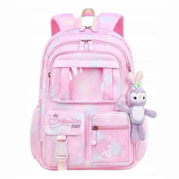 Rucsac Mercaton din Material Oxford cu Jucarie de Plus, 35 L, Bretele Captusite, 44x32x17 cm, Roz