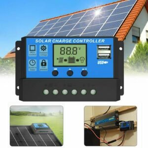 Controler/Regulator de incarcare panou solar, 12 – 24V, 30A, mini dual USB