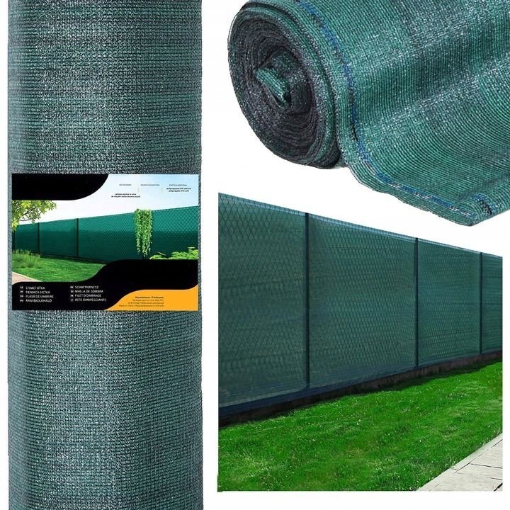Plasa umbrire si intimitate pentru gard, 1.5m latime, 50m lungime, 185g densitate, verde
