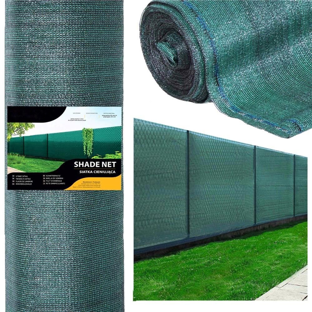 Plasa umbrire si intimitate pentru gard, 1m latime, 25m lungime, 140g densitate, verde