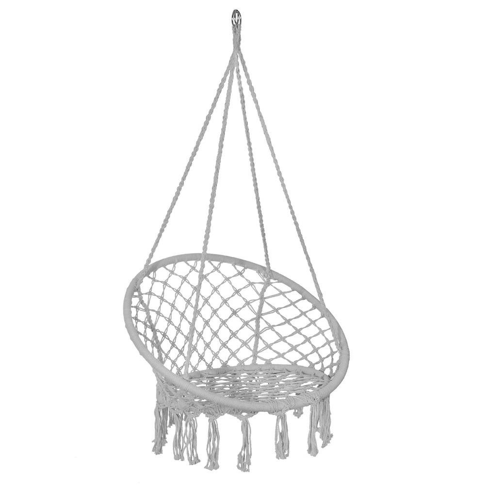scaun rotund sersimo tip leagan suspendat cu perna super confort plus, casa sau gradina, gri 2 Scaun rotund Sersimo tip leagan suspendat cu perna Super Confort Plus, casa sau gradina, gri - imagine 2