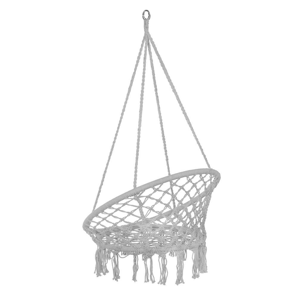scaun rotund sersimo tip leagan suspendat cu perna super confort plus, casa sau gradina, gri 3 Scaun rotund Sersimo tip leagan suspendat cu perna Super Confort Plus, casa sau gradina, gri - imagine 3