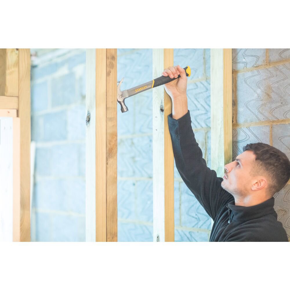 stanley stht0-51310, ciocan cu maner din fibra de sticla, gheara curbata, 560g 5 Stanley STHT0-51310, ciocan cu maner din fibra de sticla, gheara curbata, 560g - imagine 5