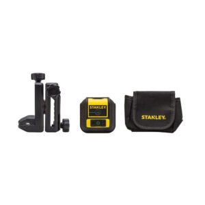Stanley STHT77592-1, nivela laser cross 90, cu linie in cruce + un fascicul 90 grade, lumina verde, auto-nivelare, prindere cu clema, QuickLink, raza actiune 12m, include 2 baterii AA, clema si husa