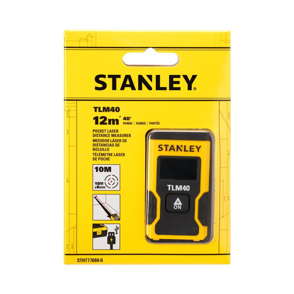 stanley stht77666-0, telemetru laser de buzunar, lungime de lucru 12m, incarcare usb 4 Stanley STHT77666-0, Telemetru laser de buzunar, lungime de lucru 12m, incarcare USB - imagine 4