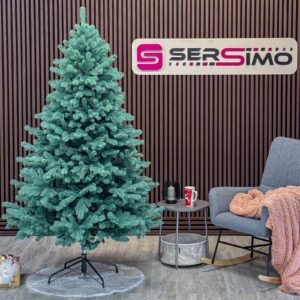 Brad artificial Christmas Deluxe by Sersimo, Kovalivka Select argintiu, integral 3D, 210 cm