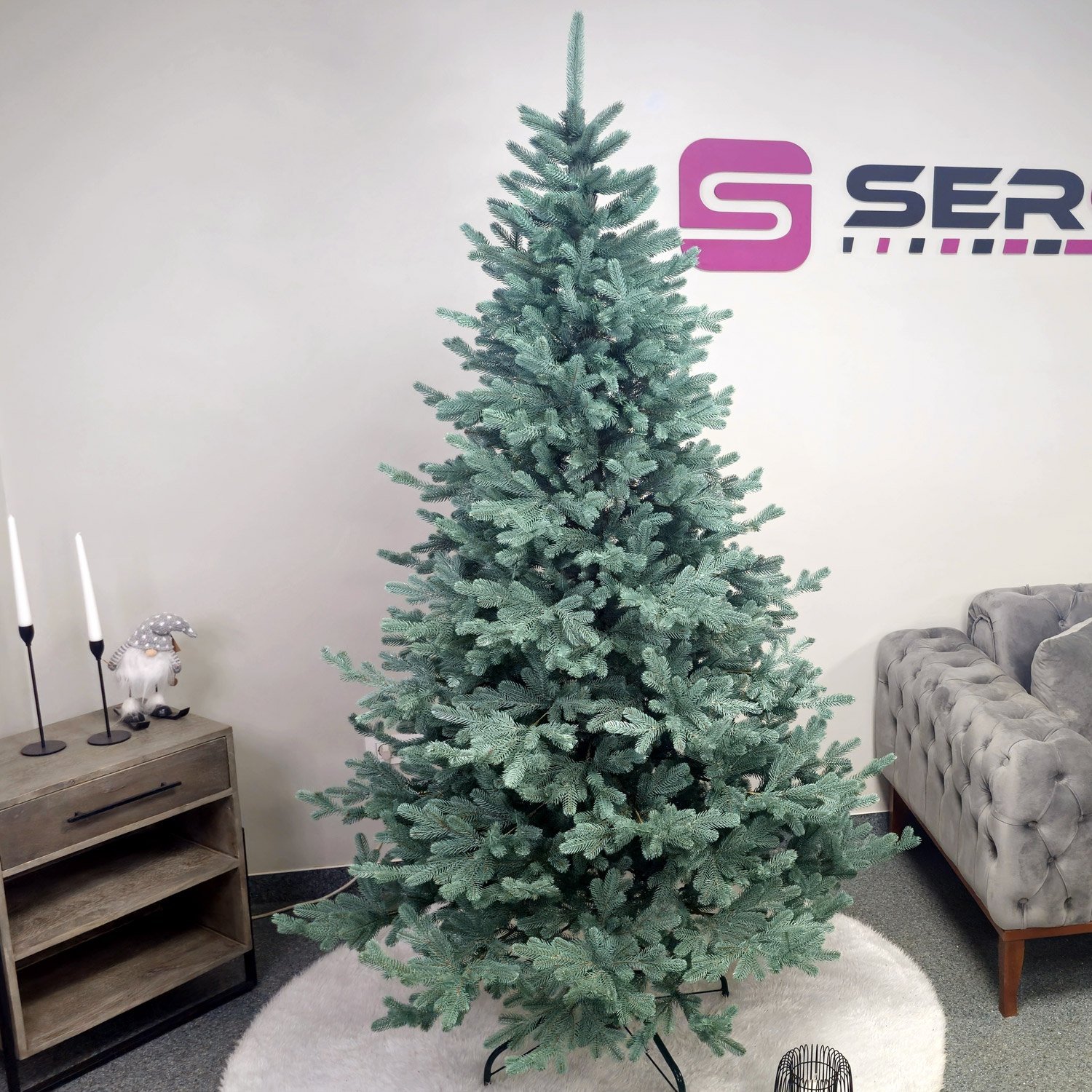 Brad artificial Christmas Deluxe by Sersimo, Viena Select argintiu, integral 3D, 210cm 1 Brad artificial Christmas Deluxe by Sersimo, Viena Select argintiu, integral 3D, 210cm